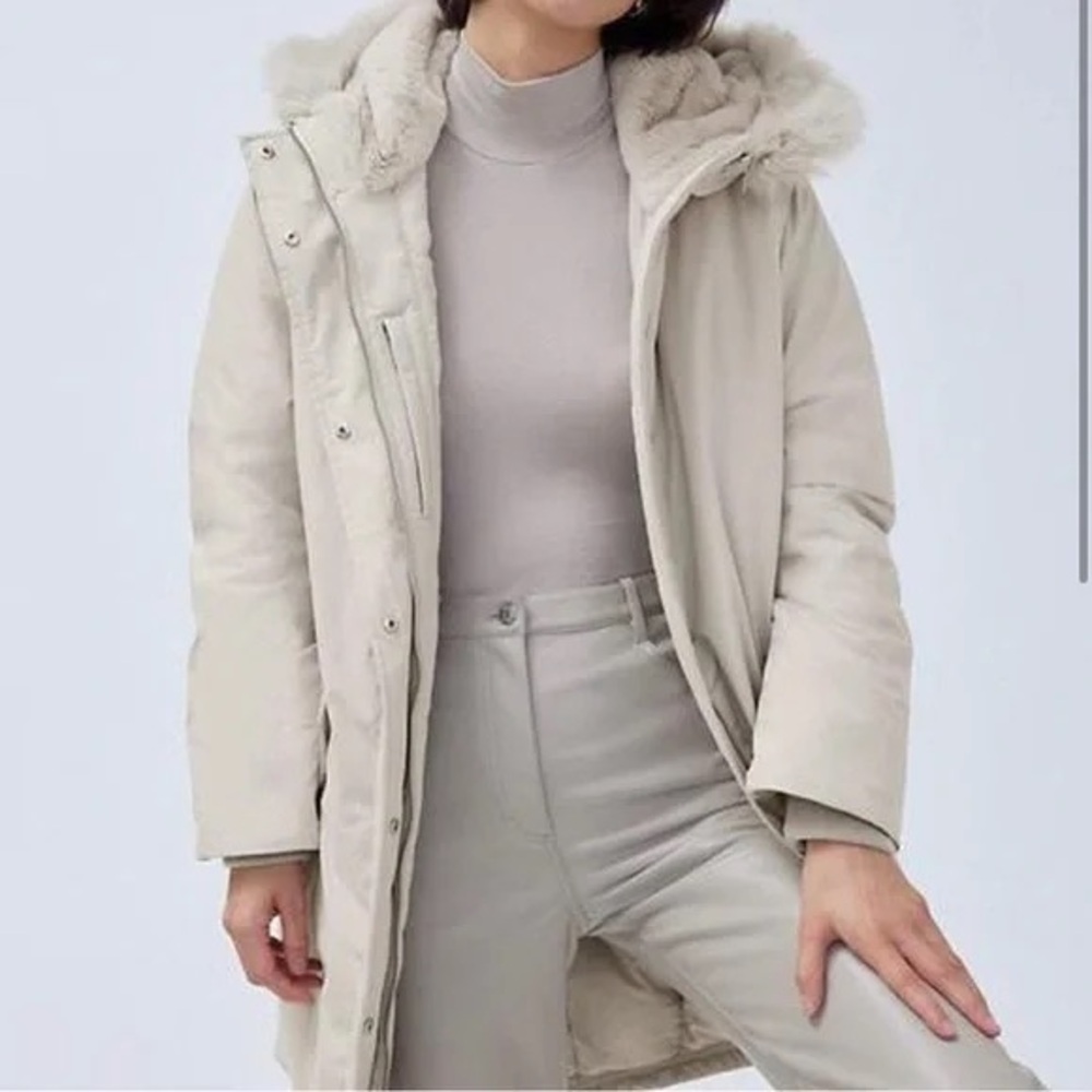Wilfred Aritzia Mont Down Filled Winter Insulated Blanc Parka Jacket Comet L